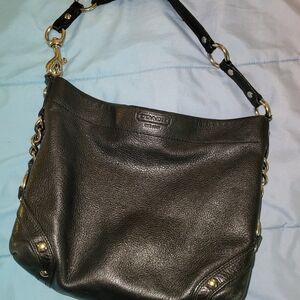 Coach Black Leather Shoulder Bag